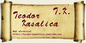 Teodor Kasalica vizit kartica